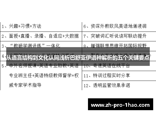 从语言结构到文化认同浅析巴舒亚伊语种解析的五个关键要点